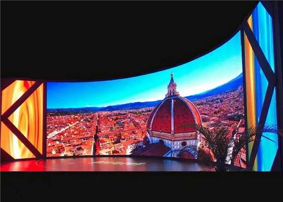 P3.91 3840Hz Εξωτερική ενοικίαση LED οθόνη πλήρους χρώματος Εικόνα καμπύλη ντουλάπι 500x500mm